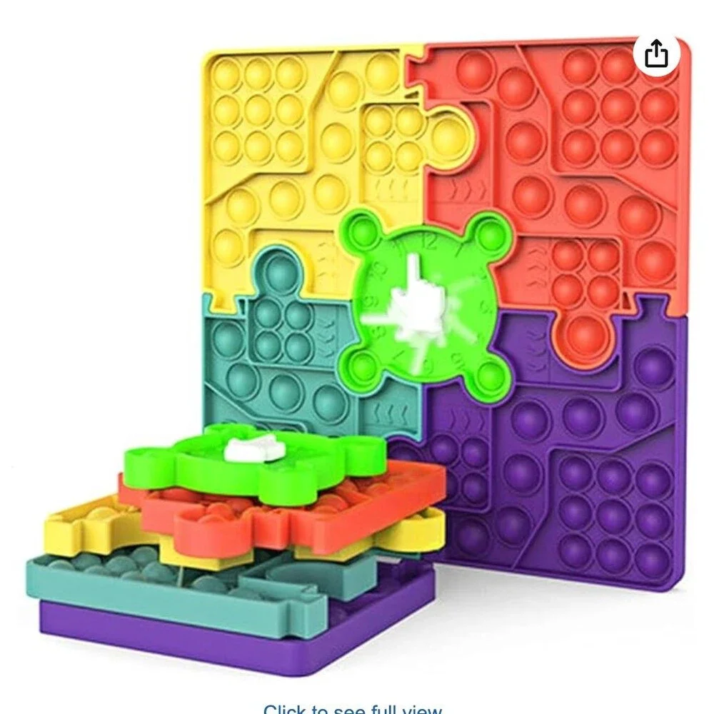 Bubble Pop It Jigsaw Puzzle Spinner Board Game Fidget Toy Autism ADHD Sensory